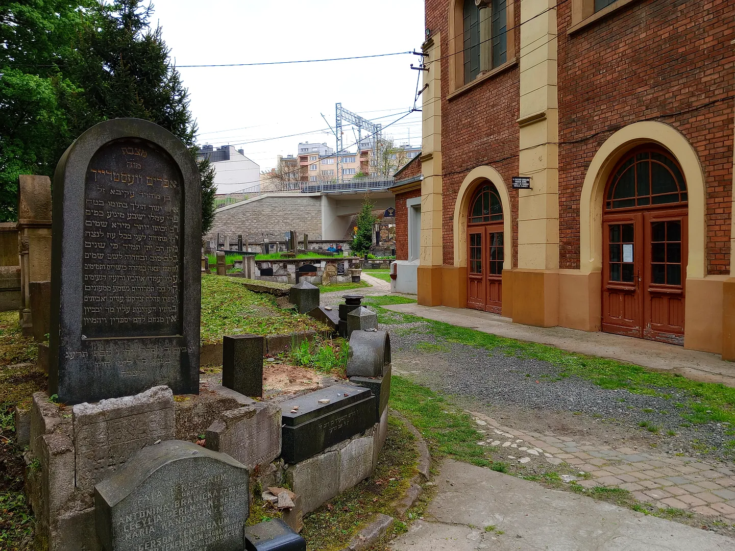 Pre-burial house and start of the alley in the New Jewish Cemetery in Kraków