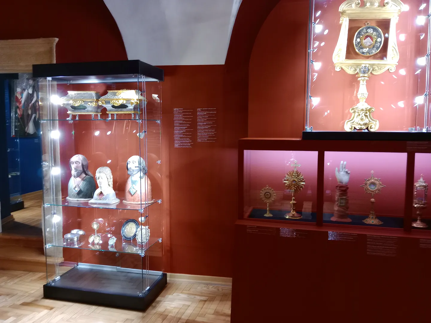 Busts of religious figures, chalices, and ecclesiastical items used by Karol Wojtyla